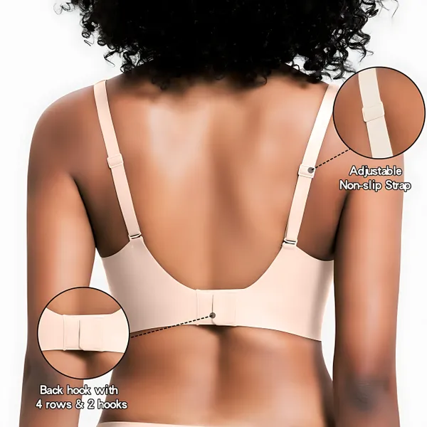 Vivid Bloom V-Neck Wireless Bra - Comfort & Lift for Women (VB)